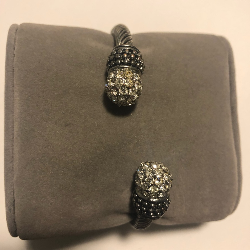 Silver/With Round Rhinestone Bangle, Resembles Dy - image 3